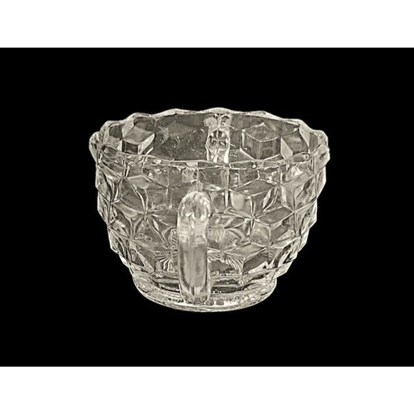 Jeannette Glass Cubist Handled Sugar Dish Bowl without Lid Vintage Glass - Picture 5 of 5